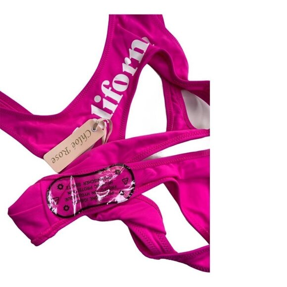 Chloe Rose NEW California Surfs Up Pink One Piece Swimsuit Size Small - Picture 6 of 8